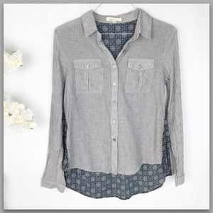 Anthropologie Comme Toi button down striped top